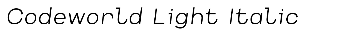 Codeworld Light Italic